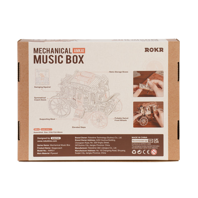 Robotime Stagecoach Music Box AMKA1