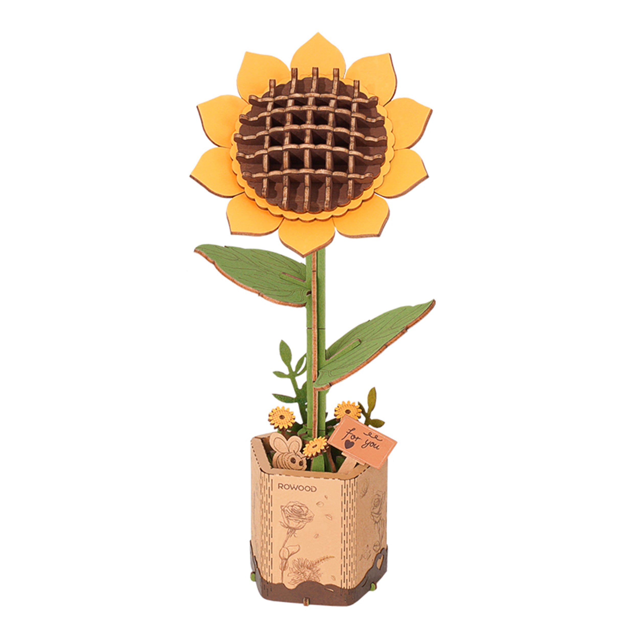 Robotime Sunflower / Zonnebloem | Houten 3D DIY bloem | Robotime
