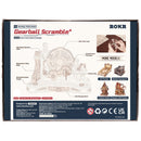 Achterkant verpakking van de Robotime Gear Ball Challenge, houten bouwpakket van een behendigheidsspel met knikkers