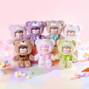 Alle kleurvarianten van de Robotime Nanci Colorful Chocolate Cutie Bears, blind box van een schattig figuurtje in berenpak in verschillende kleuren