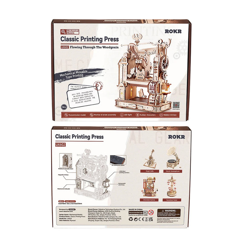 Robotime Classic Printing Press LK602