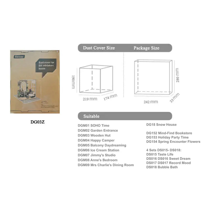 Robotime Dust Cover / Display Case (L219*B174*H190mm) DG03Z