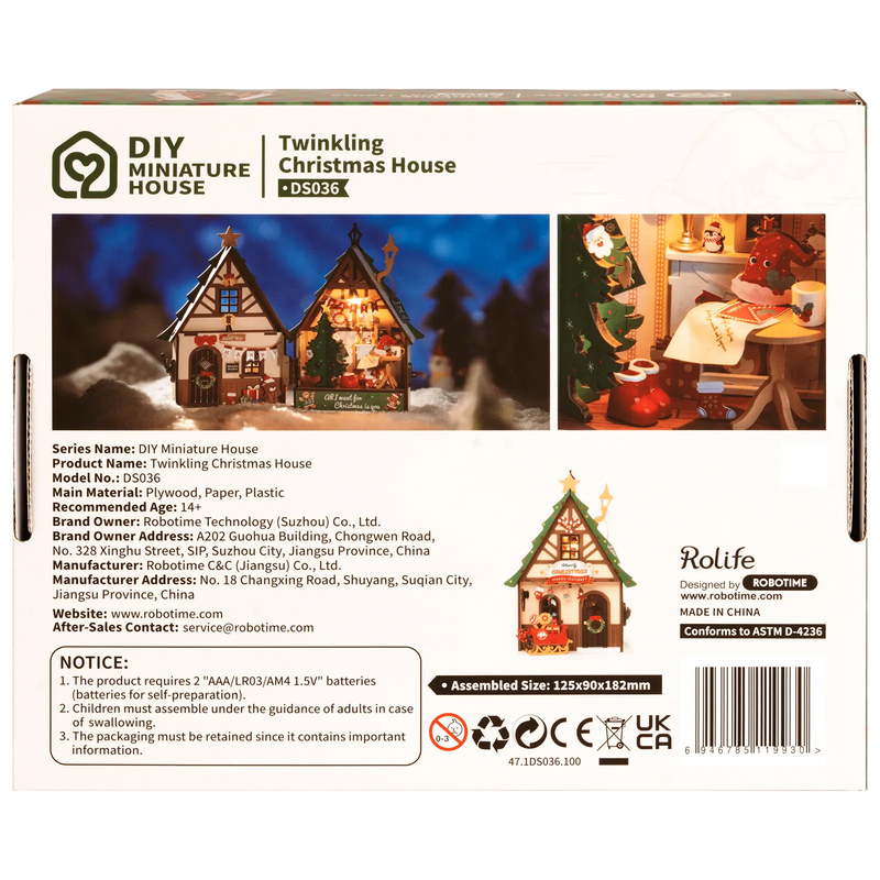 Robotime Twinkling Christmas House DS036