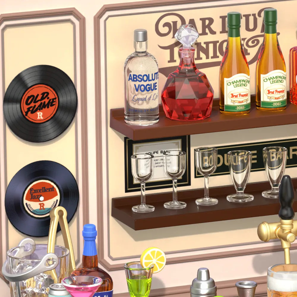 Rolife DIY Miniatuurhuis – Cheers Bar, Bouwpakket Voor Volwassenen, Poppenhuis Met Licht, 5 Uur Montage