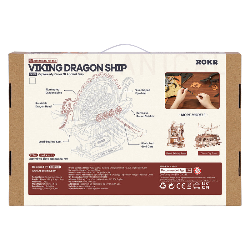 Robotime Viking Dragon Ship LK802
