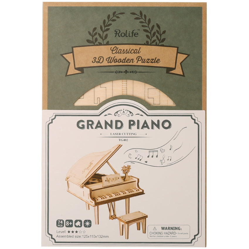 3D-puzzel voor volwassenen, houten puzzel, muziekbox, piano, bouwset 3D-puzzel voor volwassenen, houten puzzel, muziekbox, piano, bouwset