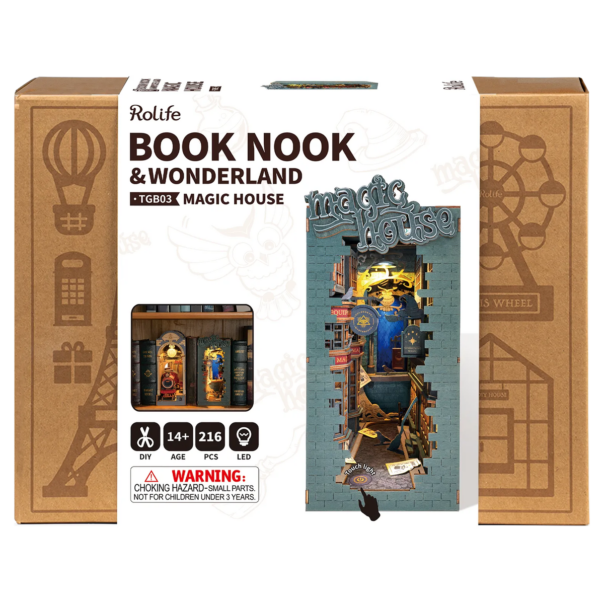 ROBOTIME DIY Book Nook Kit Garden House with LED Light, 3D Wooden Puzzle Wooden Wooden Puzzle for Christmas, Halloween, Birthday, Ideas for 14 Years Old ROBOTIME DIY Book Nook Kit Garden House with LED Light, 3D Wooden Puzzle Wooden Wooden Puzzle for Christmas, Halloween, Birthday, Ideas for 14 Years Old