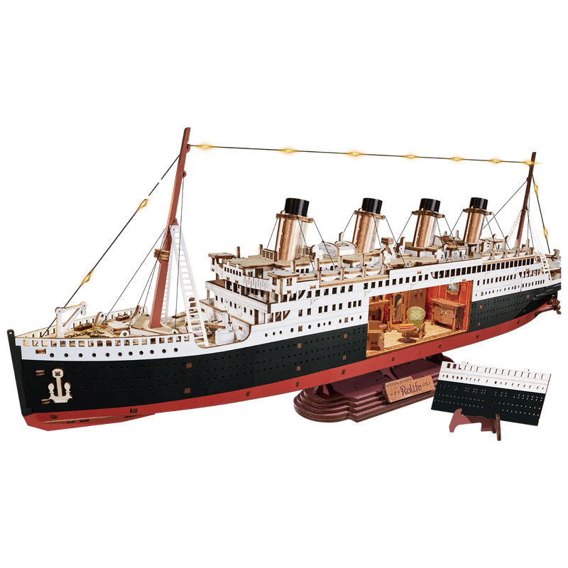 ROBOTIME Puzzle 3D en bois 1912 Eternal Atlantic Voyager, kits de modèles pour adultes à construire, cadeaux d'artisanat de décoration de maison pour adultes et adolescents ROBOTIME Puzzle 3D en bois 1912 Eternal Atlantic Voyager, kits de modèles pour adultes à construire, cadeaux d'artisanat de décoration de maison pour adultes et adolescents