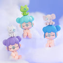 Lilac Purple, Vibrant Cyan en Sky Blue varianten van de Robotime Baby Nanci Seatmates blind box serie