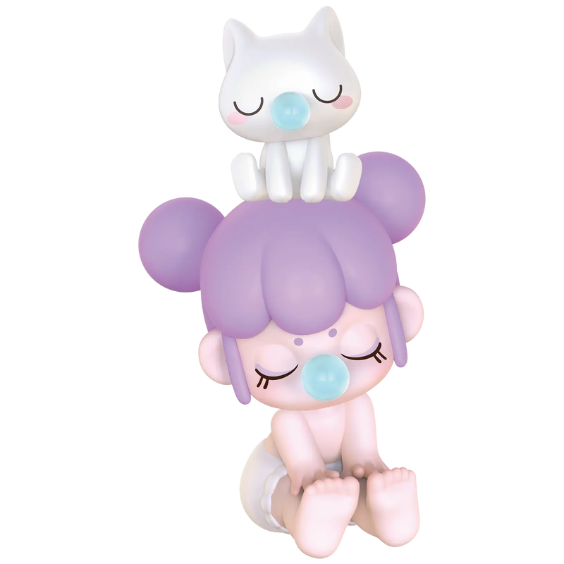 Lilac Purple variant van de Robotime Baby Nanci Seatmates blind box serie