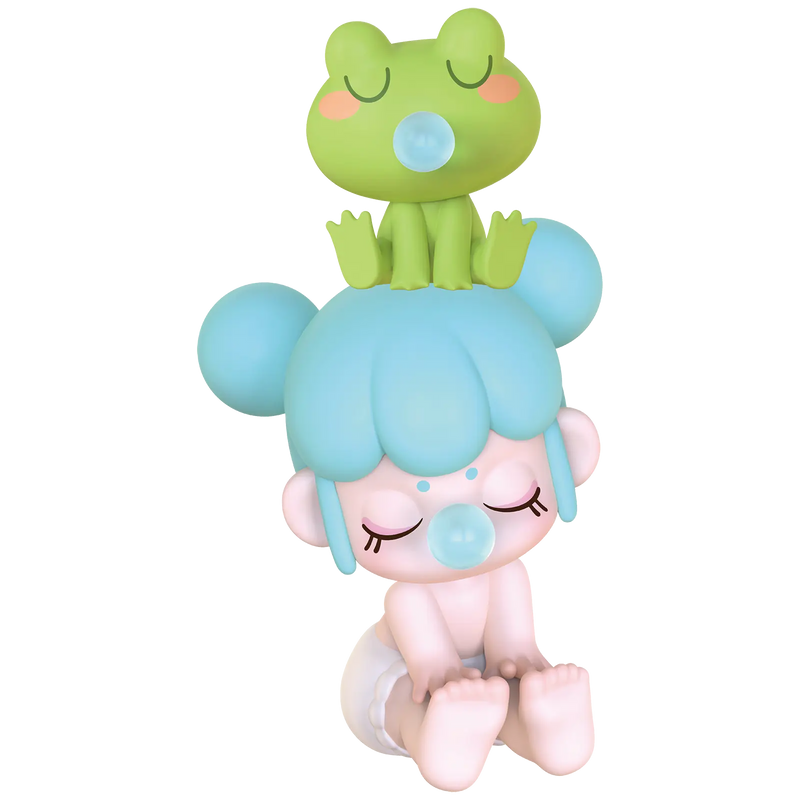 Vibrant Cyan variant van de Robotime Baby Nanci Seatmates blind box serie