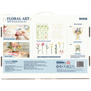 Achterkant verpakking van de Robotime Blooming Bouquet Box, mechanische bouwset van kunststof met bewegende bloemen