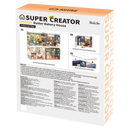 Achterkant verpakking van de Robotime Butter Bakery House, kunststof miniatuur bakkerijtje in een kleine display case