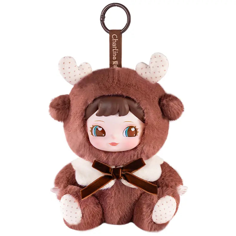 Shiny Deer variant van de Robotime Charline Forest Hide & Seek Plush Pendant blind box serie
