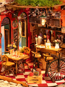 Details van de bar en zitplaatsen van de Robotime Cheers Bar & Dining