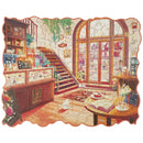 Productfoto van de Robotime Cozy Winter Café, houten legpuzzel van een winters café met bijzondere stukjes