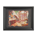 De Robotime Cozy Winter Café in de Robotime Black Vintage Puzzle Frame