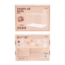 Voorkant en achterkant verpakking van de Robotime Dust Cover TGF01, display case speciaal voor de Creation Set serie