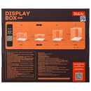 Achterkant verpakking van de Robotime 
Dust Cover Landscape S, kunststof bouwpakket voor een display case van 205mm lang, 177mm breed en 137mm hoog (binnenmaten)