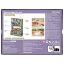 Achterkant verpakking van de Robotime Glittering Water Lily, houten diorama bouwpakket van Monet’s waterlelies