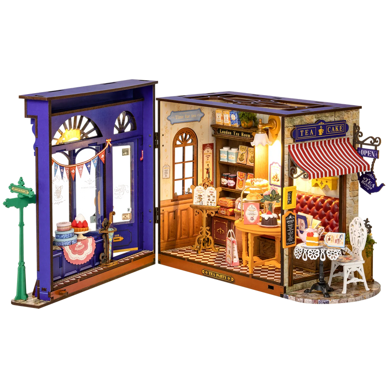 Productfoto van de binnenkant van de Robotime Leisure Time Tea Room