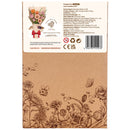 Achterkant verpakking van de Robotime Light Orange Gerbera, houten bouwpakket van een lichtoranje gerbera