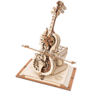 Productfoto van de Robotime Magic Cello, houten bouwpakket van een muziekdoosje in de vorm van een cello