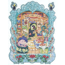 Productfoto van de Robotime Magic Kitty’s Home, legpuzzel van 200 bijzondere stukjes van een drukke kamer met veel artistieke details en lichtblauwe lijst