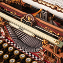 Close-up van de slagstangen in de Robotime Mechanical Typewriter (Magic Version)