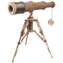 Productfoto van de Robotime Monocular Telescope, houten modelbouw van een telescoop