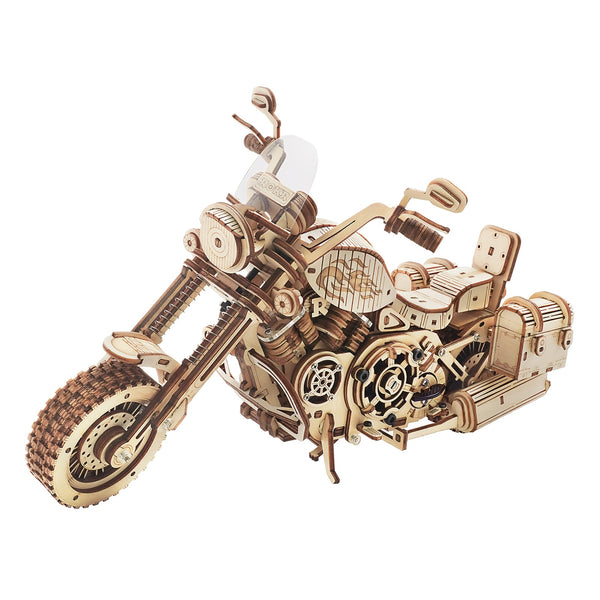 Productfoto van de Robotime Motor, houten modelbouw van een rijdende motor