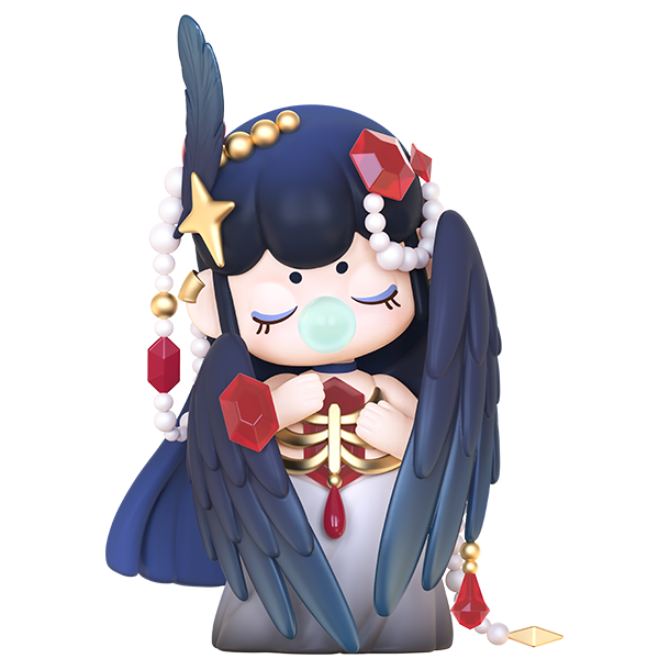 Raven variant van de Robotime Nanci Museum of Fantasy blind box serie