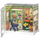 Productfoto van de Robotime Nature Energy Fruits, kunststof miniatuur fruitwinkeltje in een kleine display case