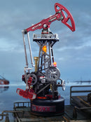 Sfeervolle presentatie van de Robotime Oil Extractor, modelbouwpakket van een jaknikker industriële oliepomp