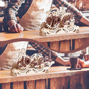 Gesplitste afbeelding van het Robotime Open Closed Sign, bovenste helft in de Open staat, onderste helft in de Closed staat