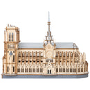 Productfoto van de Robotime Paris Cathedral, houten modelbouw van de Notre-Dame in Parijs