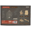 Achterkant verpakking van de Robotime Pendulum Clock, houten modelbouw van een mechanische klok