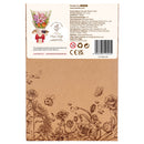 Achterkant verpakking van de Robotime Pink Tulip, houten bouwpakket van een roze tulp