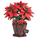 Productfoto van de Robotime Poinsettia, houten bouwpakket van een kerstbloem