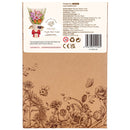 Achterkant verpakking van de Robotime Purple Moth Orchid, houten bouwpakket van een paarse orchidee