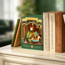 De Robotime Quiet Corner Study tussen een paar boeken