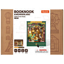 Voorkant verpakking van de Robotime Quiet Corner Study, lage book nook bouwpakket van een knusse studeerkamer