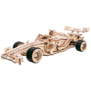 Productfoto van de Robotime Racing Car, houten modelbouw van een rijdende racewagen