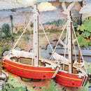 De twee rode zeilbootjes in de Robotime Red Boats