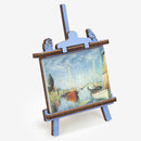 Het kleine kunstwerk op miniatuur schildersezel in de Robotime Red Boats
