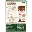 Achterkant verpakking van de Robotime Santa on Sleigh, houten modelbouw van een schommelende arrenslee met rendier