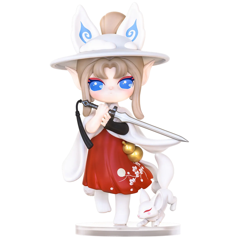 Snowy Fox variant van de Robotime Suri’s Nine Spirits of the Peach Blossom Land blind box serie