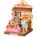 Productfoto van de Robotime Sweetie's Donut Shop, miniatuurhuisje van een winkeltje met donuts en ander gebak