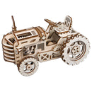 Productfoto van de Robotime Tractor, mechanische houten modelbouw