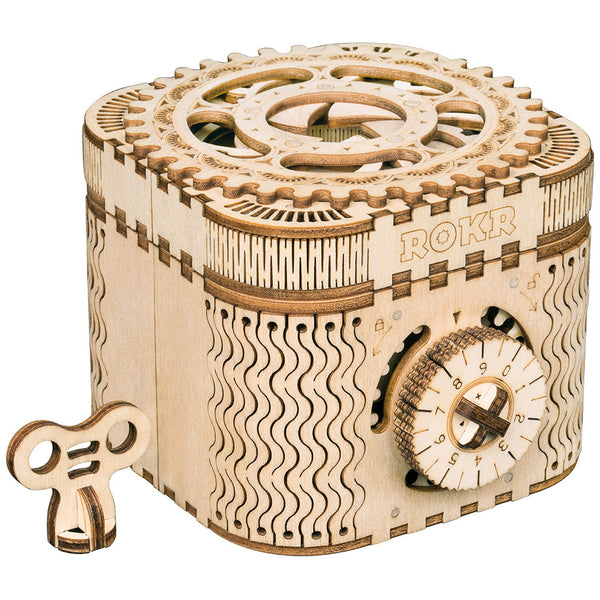 Productfoto van de Robotime Treasure Box, houten modelbouw van een opbergkistje